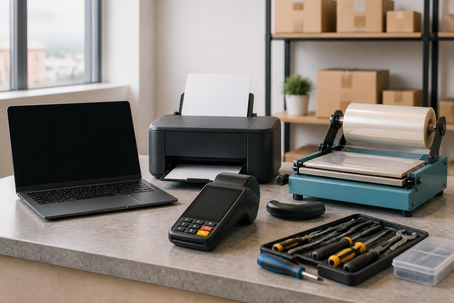 Unbranded work equipment representing financed productive assets